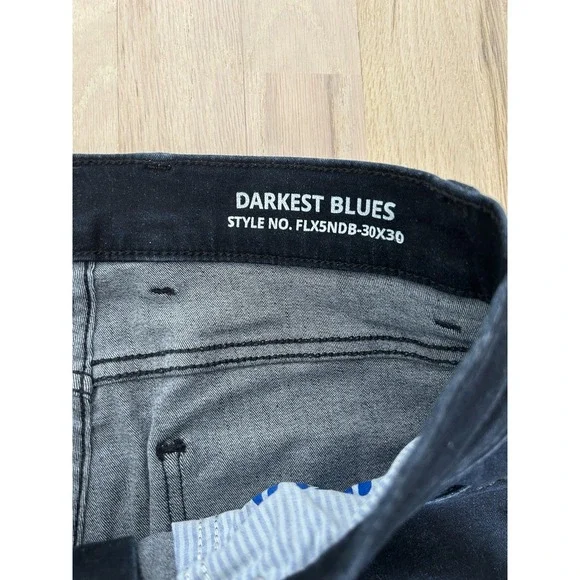 MUGSY Darkest Blues Stretch Blue Jeans Style FLX5NDB Sz 30 Slim - Picture 3 of 6